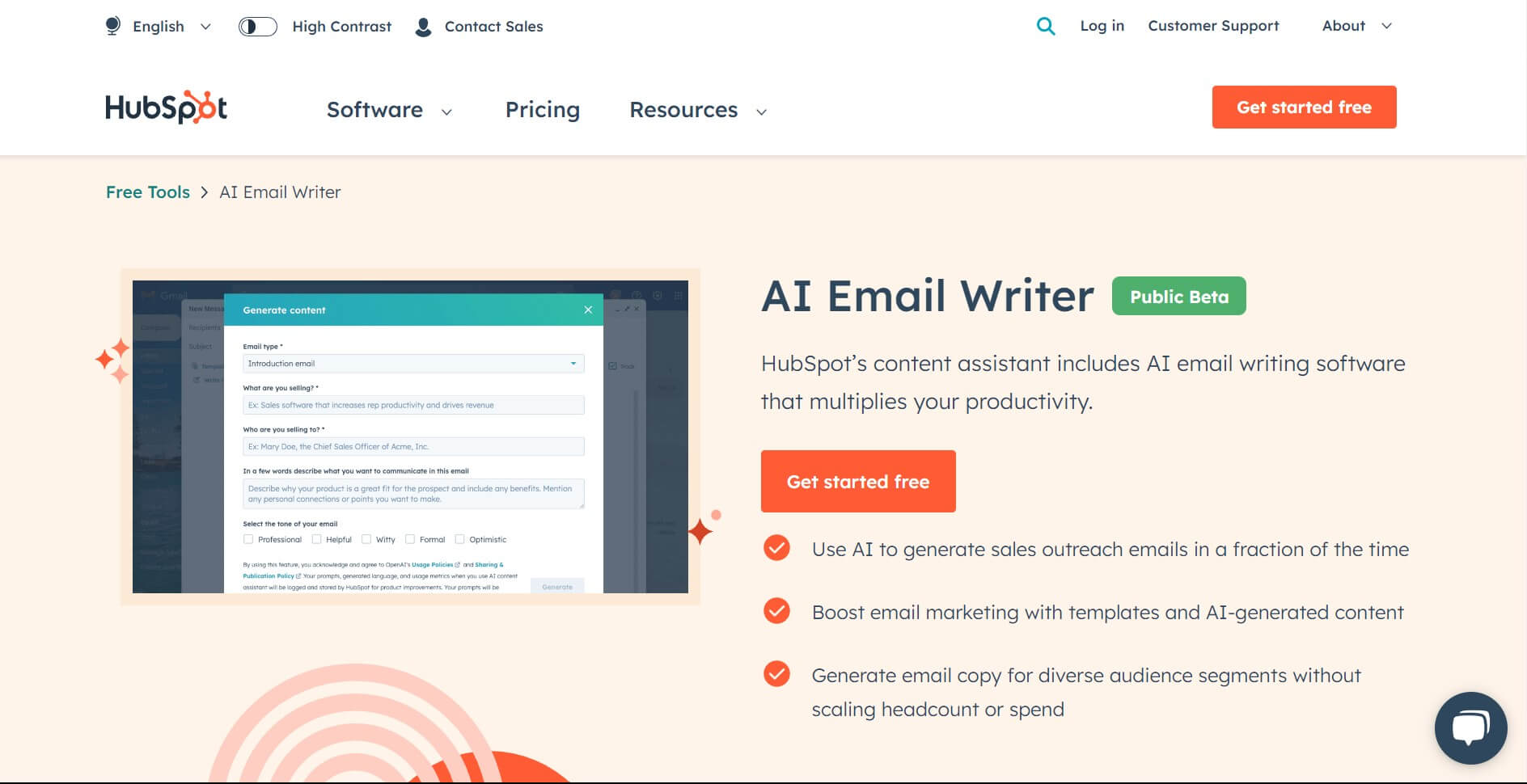 HubSpot AI Email Writer