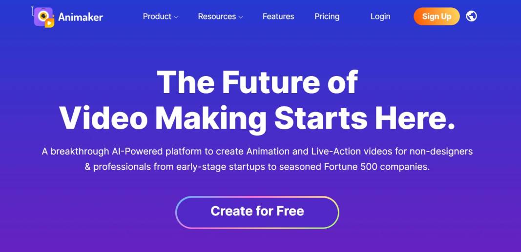 Animaker - Best AI tools for faceless YouTube creators