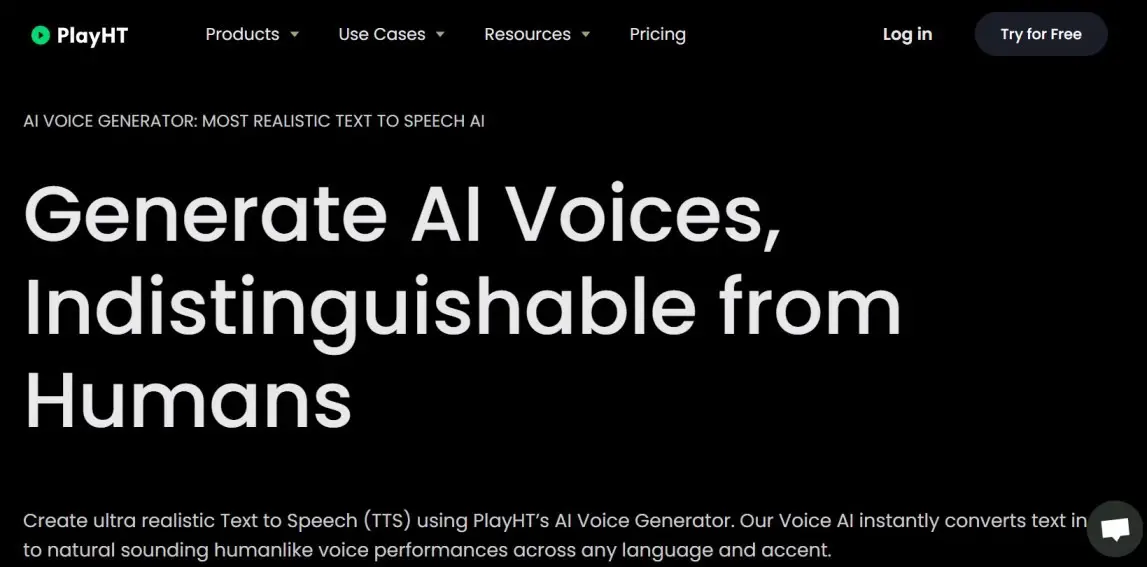 Play.ht AI voice generator