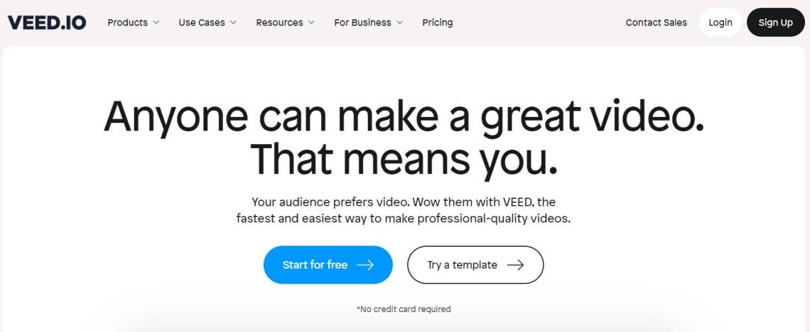 Veed.IO - Best AI tools for faceless YouTube creators