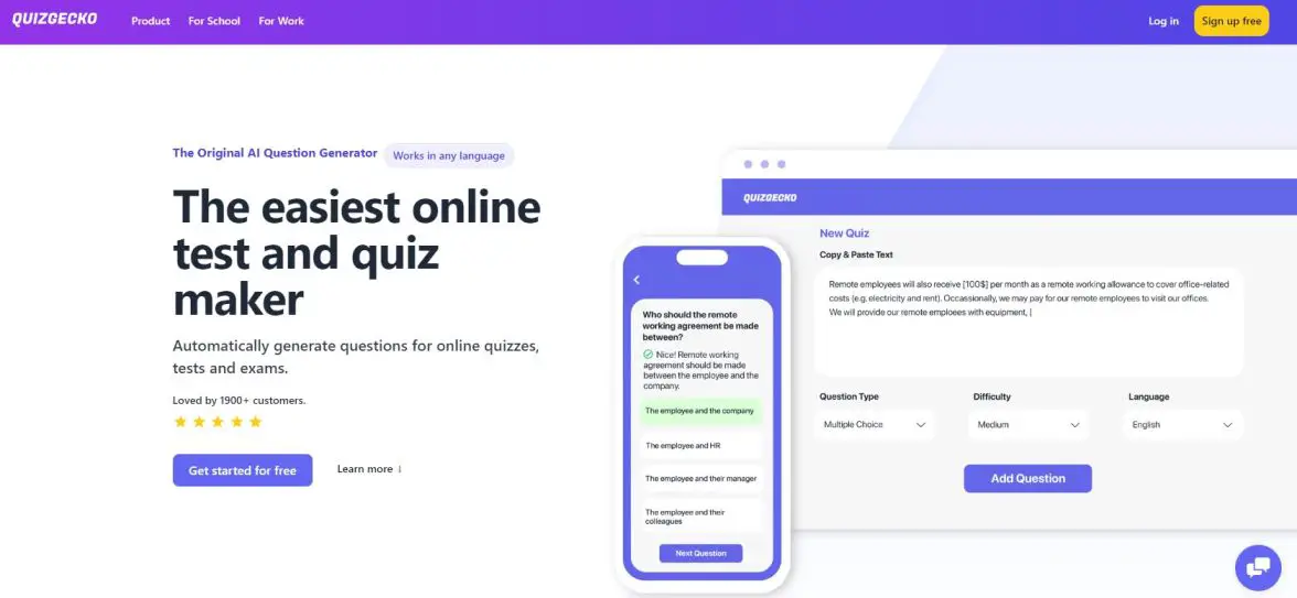 QuizGecko AI tool for college students