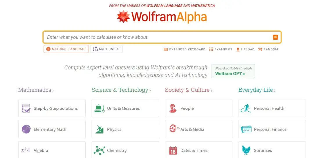 Wolfram Alpha AI tools for college students