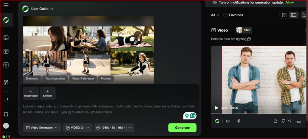 Kling AI Video Generator dashboard