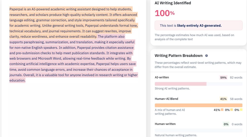 Paperpal AI detector