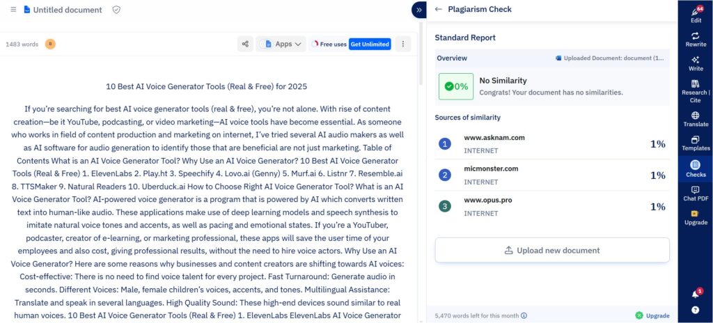 Paperpal AI Plagarism checker