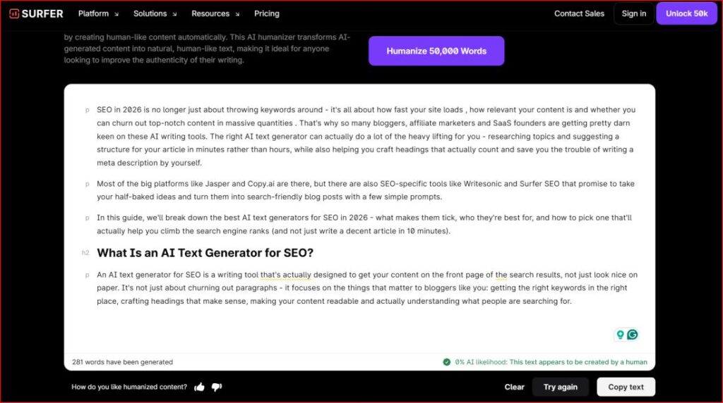 Surfer — Best for SEO-Driven Writing