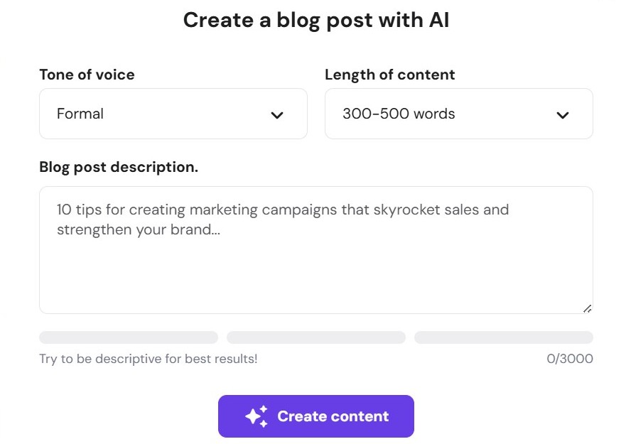 Hostinger AI Blog Generator