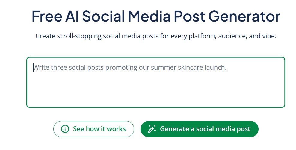 QuillBot Free AI Social Media Post Generator