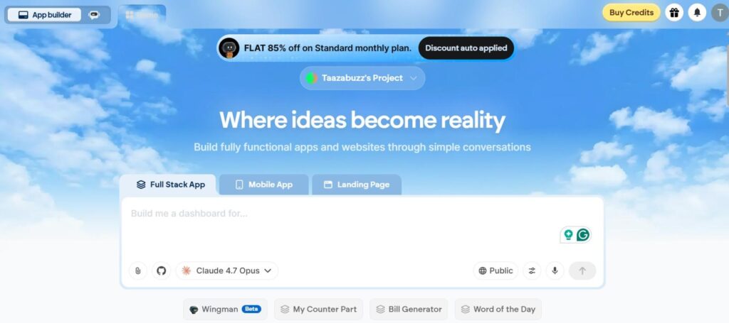 Emergent AI App builder
