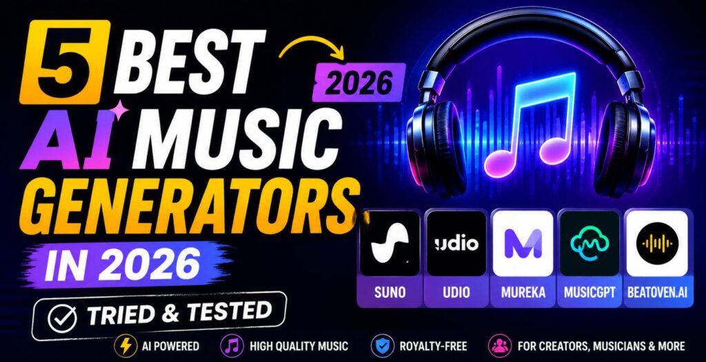 5 Best AI Music Generators in 2026. Tried & Tested