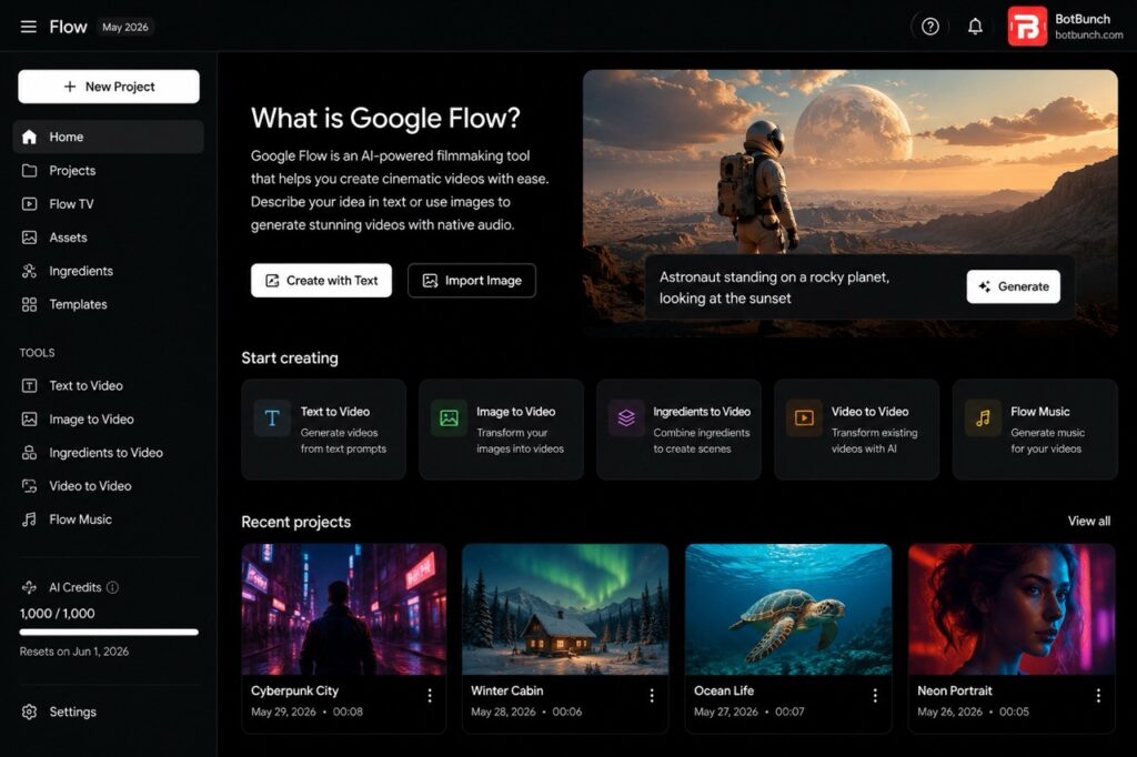 Google Flow Review 2026: Features, Pricing, Pros & Cons (Tested)